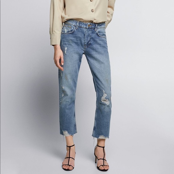 Zara Denim - Zara Distressed Boyfriend Jeans